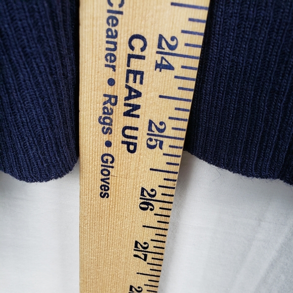 Vintage John Ashford Granddad Button Down Blue Wool Blend Cardigan Sweater Sz L - Picture 7 of 8